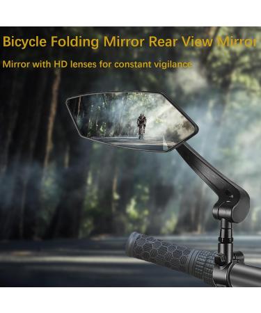Xiaoxiaozhijia HD 360 Swiveling Foldable Handlebar Rear Mirror for E-Bikes | Left Side Bicycle Mirror for Scooters - Buy Online on SooperMarket.com