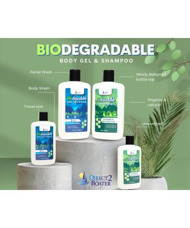 Organic Biodegradable Shampoo & Body Wash Bundle - 8 oz Bottles for Fresh & Salt Water - No Dyes or Fragrances - Travel Size - Buy Online on SooperMarket.com