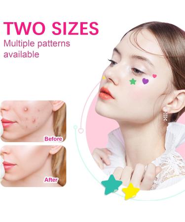Acne Patch Pimple Patches Stars Heart-Shaped Acne Patches Hydrocolloid Dressing Cover Dots for Spots Pimple Patches Effectively Calms & Relieves Acne 156 Patches(12mm&8mm) - Buy Online on SooperMarket.com