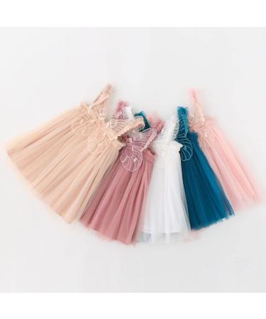 PythJooh Baby Girl Tulle Dress with Butterfly Wings | Toddler Princess Dress | Daisy Stars Sundress for 0-4 Years | 9-12 Months | White - Buy Online on SooperMarket.com