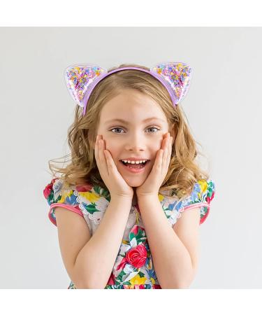 Fishdown Cute Cat Ears Headbands Set for Girls - Non-slip Transparent Quicksand Design (7pcs Per Pack, Color-1) - Buy Online on SooperMarket.com