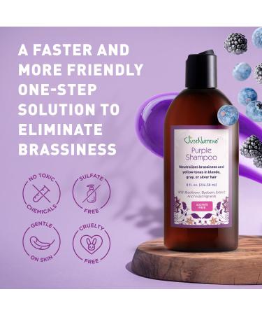 Just Nutritive Purple Toning Shampoo for Blonde Gray & Bleached Hair - Eliminate Brassiness Boost Shine & Hydrate | Sulfate & Paraben-Free - 8 oz - Buy Online on SooperMarket.com
