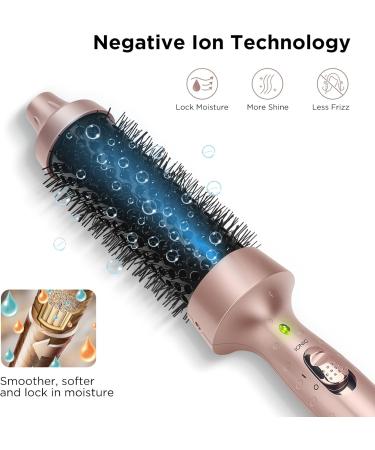Aima Beauty Heated Round Brush - 1.3"/35mm Ionic Straightening & Curling Brush for Smooth Shiny Hair - Fast Heating Dual Voltage Auto Shut Off - Buy Online on SooperMarket.com