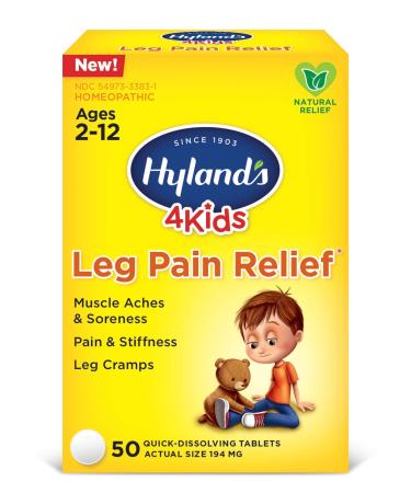 Hyland's 4 Kids Leg Pain Relief, Natural Relief of Muscle Aches & Soreness, Stiffness, Leg Cramps, 50 Tablets