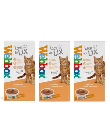 Webbox Lick-e-Lix Yoghurty Treat with Chicken 5 x 15g Sachets (Pack of 3)
