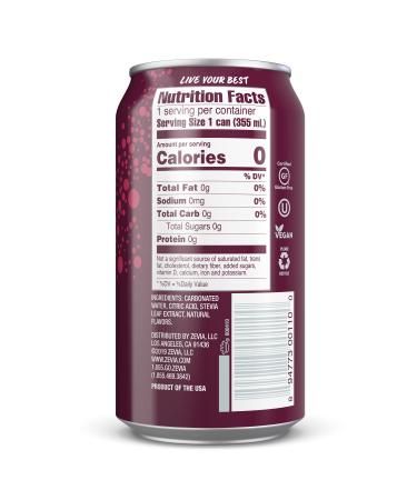 Zevia Zero Calorie Soda Black Cherry 12oz Cans - Pack of 24 | Black Cherry 12 Fl Oz - Buy Online on SooperMarket.com