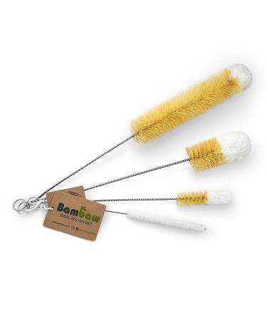 Bottle brushes set |Fl cksbrush bottles |Baby bottle brush |Tube Brush |Baby bottle brush |Soft cotton tip against scratches |Bottle Cleaner |Three sizes |Bottle Brush |Bambaw