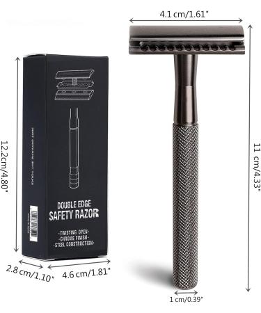 Oueyfer Double-Sided Safety Razor - Premium Zinc Alloy & Metal Handle for Effortless Hair Removal - Stylish Rose Gold with Bracket - Buy Online on SooperMarket.com