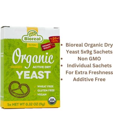 Active Dried Yeast and Linen Bread Bag Bundle Containing Organic Bioreal 5x9g Active Dried Yeast and A Bo Weevil 30 x 40cm Organic Linen Bread Bag - Buy Online on SooperMarket.com