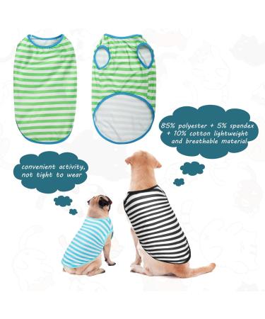 4-Pack Cotton Dog T Shirt Striped Dog Shirt Puppy T-Shirts Dogs Summer Basic T-Shirt for Medium Large dogs Striped Medium - Buy Online on SooperMarket.com