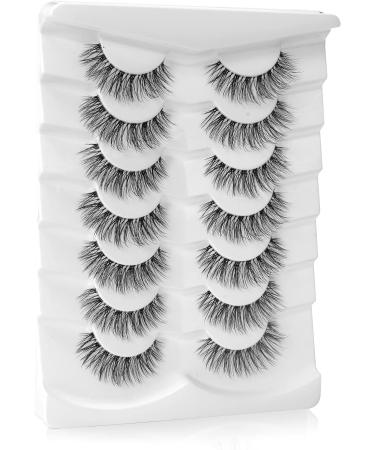 Fake Eyelashes Natural Look 7 Pairs 3D Faux Mink Wispy Lashes Onlyall Fluffy False Lashes Pack 14MM A15 A15-1 - Buy Online on SooperMarket.com