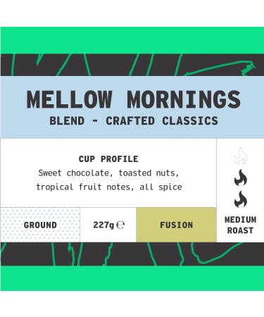 Coffee Ground for Cafetiere 227g Bag Mellow Mornings Blend Ground Coffee Chocolate Nuts & Fruits Notes 100% Arabica & Robusta Medium Roast Coffee Single Origin (We Are Coffee Co) Ground Cafetiere 227 g (Pack of 1) - Buy Online on SooperMarket.com