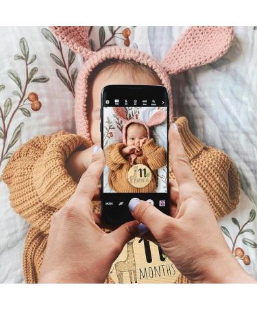 Baby Milestone Cards Set | 7 Wooden Monthly Cards & 8 Festival Stickers | Baby First Year Growth Props for Unisex | Baby Shower Gifts - Buy Online on SooperMarket.com