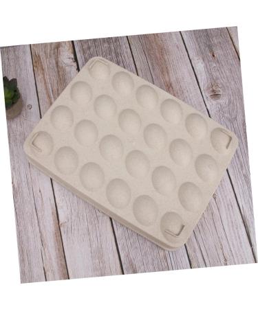 OSALADI 24 Egg Tray Egg Holder with Lid Egg Plate Container Refrigerator Beige 31.5X23.5CM - Buy Online on SooperMarket.com