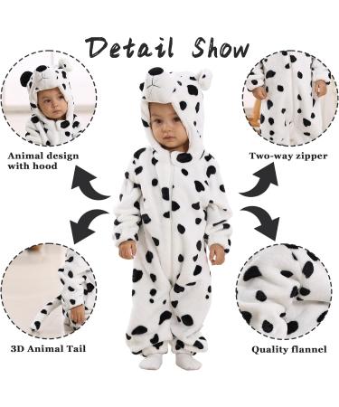 Doladola Unisex Baby Toddler Romper Jumpsuit | Hooded Cartoon Sleepsuit | 12-18 Months | Snow Leopard Print - Buy Online on SooperMarket.com