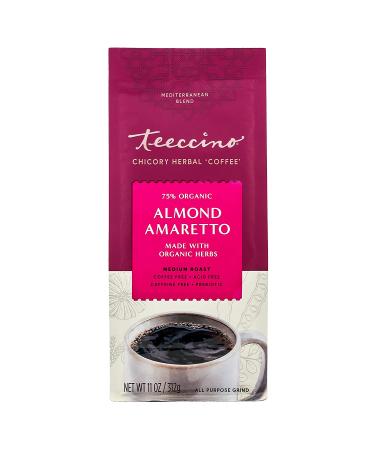 Teeccino Almond Amaretto Ground Herbal Coffee 11oz - Prebiotic, Caffeine-Free, Acid-Free Medium Roast - Buy Online on SooperMarket.com