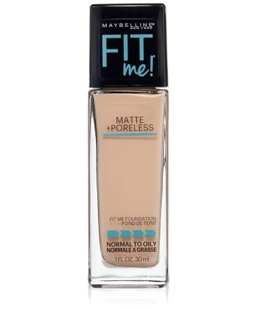 Maybelline New York Fit Me Matte Plus Poreless Foundation  Creamy Beige  1 Fluid Ounce Creamy Beige 1 Fl Oz (Pack of 1)