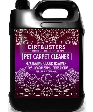 Dirtbusters Pet Carpet Cleaner Shampoo Cleaning Solution For Odour Urine & Stains Geranium & Chamomile (5L) 1