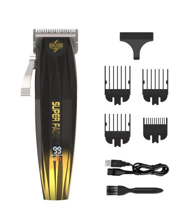 Super Fade Professional Hair Clipper for Barbers Fast Clean Blurry Fades | Four Click Lever | Whisper Quiet | Rechargeable Cordless | Over 90 Minutes Run time | Crunchy Blade