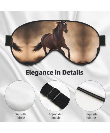 Running Horses Print Ultra-Soft Light-Blocking Eye Mask for Optimal Comfort and Restful Sleep - Buy Online on SooperMarket.com