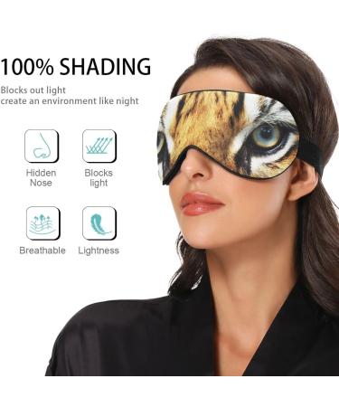 Haskirky Light Blocking Eye Mask | Breathable & Adjustable for Men and Women | Perfect for Travel, Yoga, Meditation, Office, Deep Sleep | Tiger Eyes Design - Buy Online on SooperMarket.com