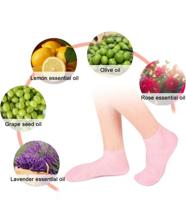 3 Pairs Moisturizing Gel Socks for Men & Women | Foot Care for Dry Cracked Feet - Multicolored - Buy Online on SooperMarket.com
