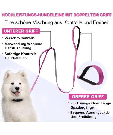 Demigreat Long Dog Leash - 1.5m/3m/5m Robust Training Line with Padded Handle for Small to Large Dogs - Violet 16.5ft - Buy Online on SooperMarket.com