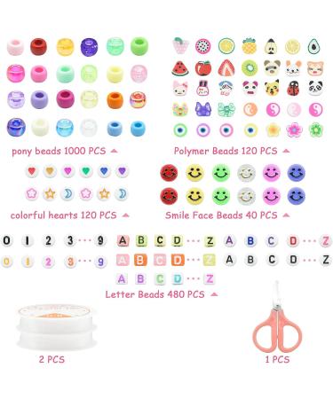 JOJANEAS Pony Beads Kit - Bracelet Making Kit for Girls with Smile Face Beads and Letter Beads - Friendship Bracelet Kit for Kids - Buy Online on SooperMarket.com