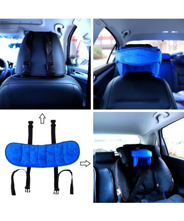 Adjustable Cotton Child Car Head Support & Neck Protector - Blue | Seat Headrest for Baby, Kids, Toddlers - Buy Online on SooperMarket.com