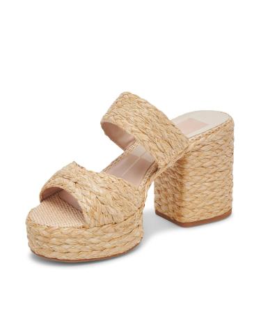 Dolce Vita Women's Latoya Heeled Sandal 9 UK Lt Natural Raffia