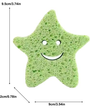 Toseky Kids Bath Sponge | Soft Baby Body Wash Scrubber Wood Pulp Sponge | Shower Sponge Dead Skin Remover Cute Shower Brush Bath Supplies for Toddler Kids Baby Green - Buy Online on SooperMarket.com