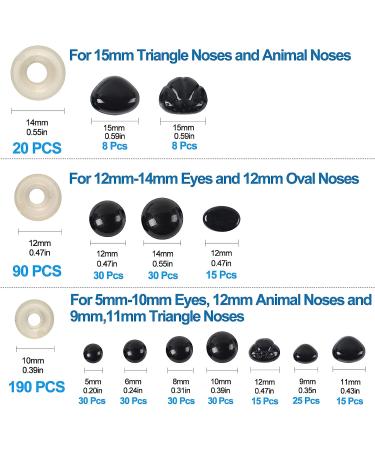 Yexixsr 566PCS Safety Eyes and Noses for Amigurumi - Craft Doll Eyes and Nose for Teddy Bear, Crochet Toy - Various Sizes - Buy Online on SooperMarket.com