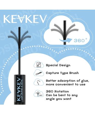 KevKev Lash Bond and Seal - Waterproof Eyelash Glue for Lash Clusters 72-Hour Strong Hold 10ml Black with Remover Swabs - Buy Online on SooperMarket.com