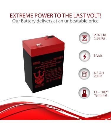 Neptune Replacement Emergency Lighting Battery for JohnLite 350 - 6V 4.5Ah SLA | International Shipping Available - Buy Online on SooperMarket.com