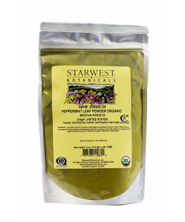 Peppermint Leaf Powder Organic - 4 Oz,(Starwest Botanicals)