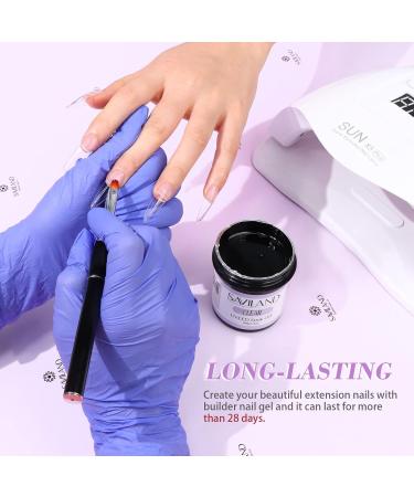 Saviland UV Gel Kit - 2 Pieces Clear & Light Pink Nail Extension & Repair Gel 3.53 oz with Nail Brush & Shapes - Large Capacity Soak-Off UV Gel Set for Perfect Nails - Buy Online on SooperMarket.com