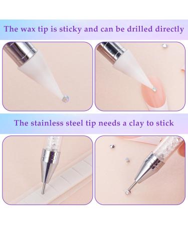 Andibro Rhinestone Picker Tool Set Dual-end Diamond Dotting Pens Wax Pencil Acrylic Pickup Kit for Nail Gems Stones DIY Nail Art Crafts 2 Dotting Pen 2 Wax Tip 2 Nail Art Tweezer(Black+White) - Buy Online on SooperMarket.com