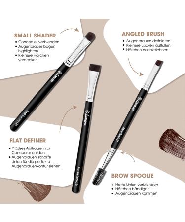 Premium Eyebrow & Eyelash Brush Set | Perfect for Eyeshadow Pomade Eyeliner | Slanted & Fine Tips for Precision Application - Buy Online on SooperMarket.com