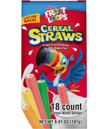 2023 Kellogg's Cereal Straws Froot Loops - 18 Count Pack | Nostalgic Edible Breakfast Straw for Kids | Best Milk Alternatives | 90's Childhood Treat - Buy Online on SooperMarket.com