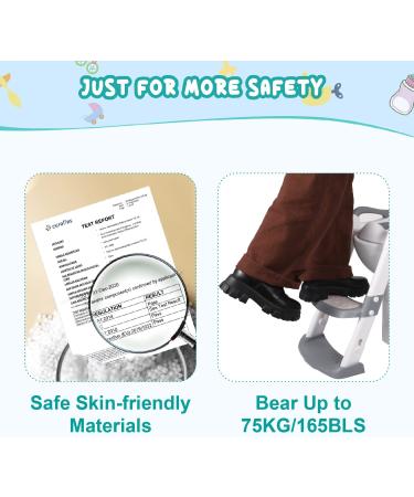 Potty Training Seat with Step Stool Ladder for Kids | Toddler Toilet Chair for Boys | Grey - Buy Online on SooperMarket.com