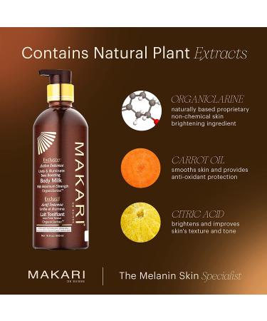 MAKARI Exclusive Active Intense Tone Boosting Body Milk 16.8 oz - Brighten, Moisturize, and Soften Skin | Carrot Oil & Citric Acid Formula - Buy Online on SooperMarket.com