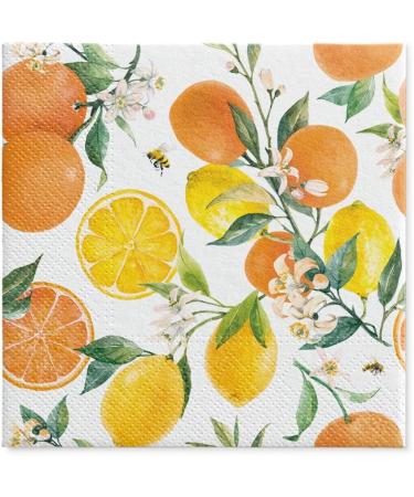 PAW 3-Layer Napkins (33x33 cm) | 20 Colorful Citrus Fruit & Bee Party Napkins | Ideal for Birthdays Weddings & Celebrations - International Shipping Available - Buy Online on SooperMarket.com