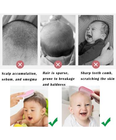 6 Piece Baby Hair Brush and Comb Set Baby Hair Brush and Comb Set for Newborns & Toddlers Natural Soft Goat Bristles for Infant Kids Perfect Baby Registry Gift(Pink Blue) - Buy Online on SooperMarket.com