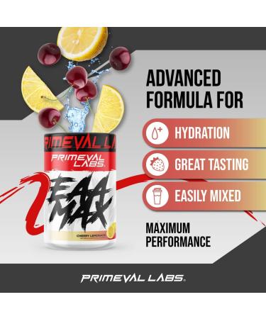 Primeval Labs EAA Max BCAA Cherry Lemonade Powder - Muscle Recovery & Hydration - Keto Friendly - 30 Servings - Buy Online on SooperMarket.com