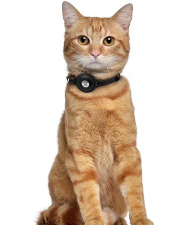 Oopsdoggy Leather Airtag Cat Collar with Bells - Durable GPS Pet Collar for Cats & Small Dogs (Black) - Buy Online on SooperMarket.com