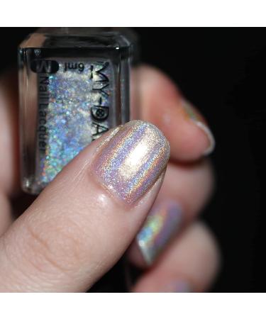 Glitter Laser Nail Polish - Pretty Shiny Mirror Glitter Nail Art Holographic Durable Nail Polish (001 Silver) - Buy Online on SooperMarket.com