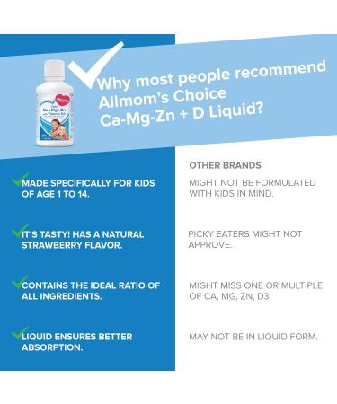 Kids Multivitamin - Calcium Magnesium Zinc with Vitamin D Tasty Even for Picky Eaters Age 1 to 14 Years Essential for Growth Strong Bones Immunity Kids Feel Calm And Relaxed - Allmom's Choice - Buy Online on SooperMarket.com