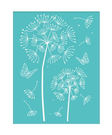 OLYCRAFT 2Pcs Self-Adhesive Silk Screen Printing Stencil Dandelion Theme Silk Screen Stencil Reusable Mesh Transfers Stencil for Painting on Wood T-Shirt Fabric Decoration - 7.7x5.5Inch