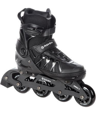 Raven Adjustable inline skates inline expert Black-ball bearing carbon ABEC7-SAS-Shock absorbing system-triple foam-Triple-venture system 40-43 (25.5cm-28cm) black