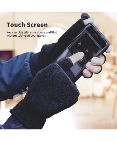 Winter Convertible Gloves - Warm Polar Fleece Flip Top Mittens for Men and Women - Ideal for Running, Painting, Texting, and Photographing - Medium Size - Buy Online on SooperMarket.com